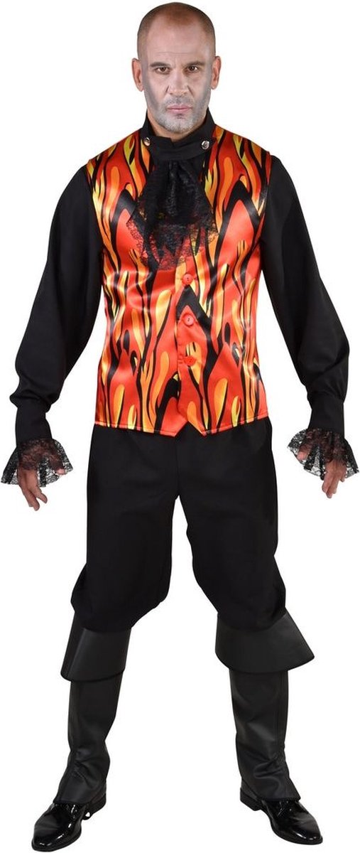Halloween Kostuum | Hete Vlammen Hel Gilet Halloween Man | XL / XXL | Halloween | Verkleedkleding
